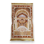 Soft padded prayer mat sajada comfortable prayer carpet with cushioning for daily salah use brown